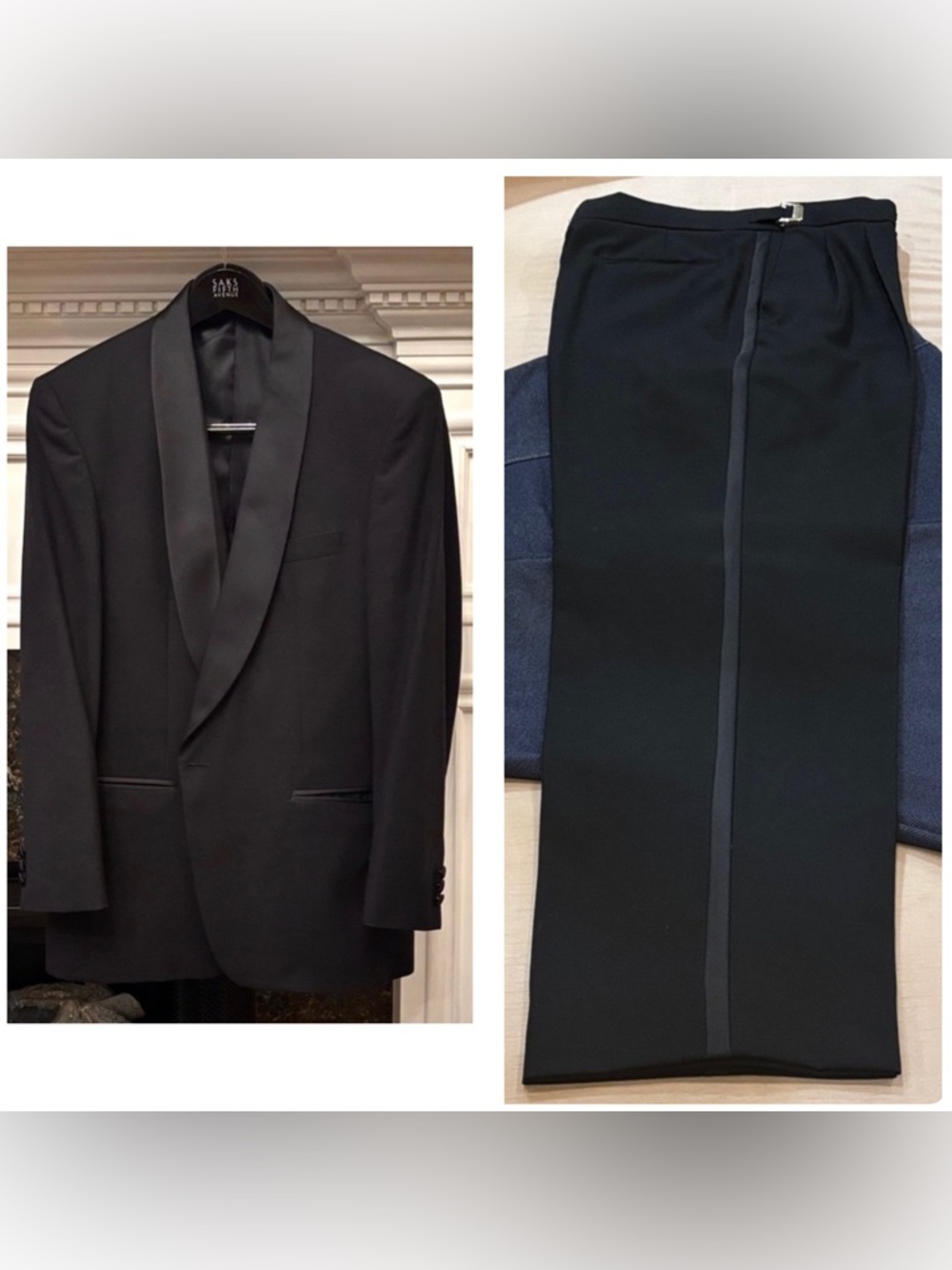 Neil Allyn 2 piece Formal Collection Black wool shawl collar Tuxedo suit sz.42R